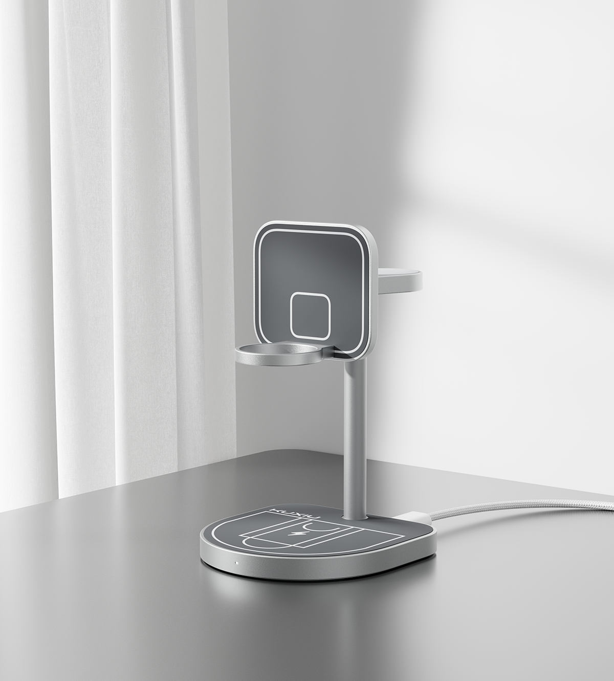 KUXIU 3-Point Power 크리에이티브 3-in-1 MagSafe 충전 거치대 - 그레이